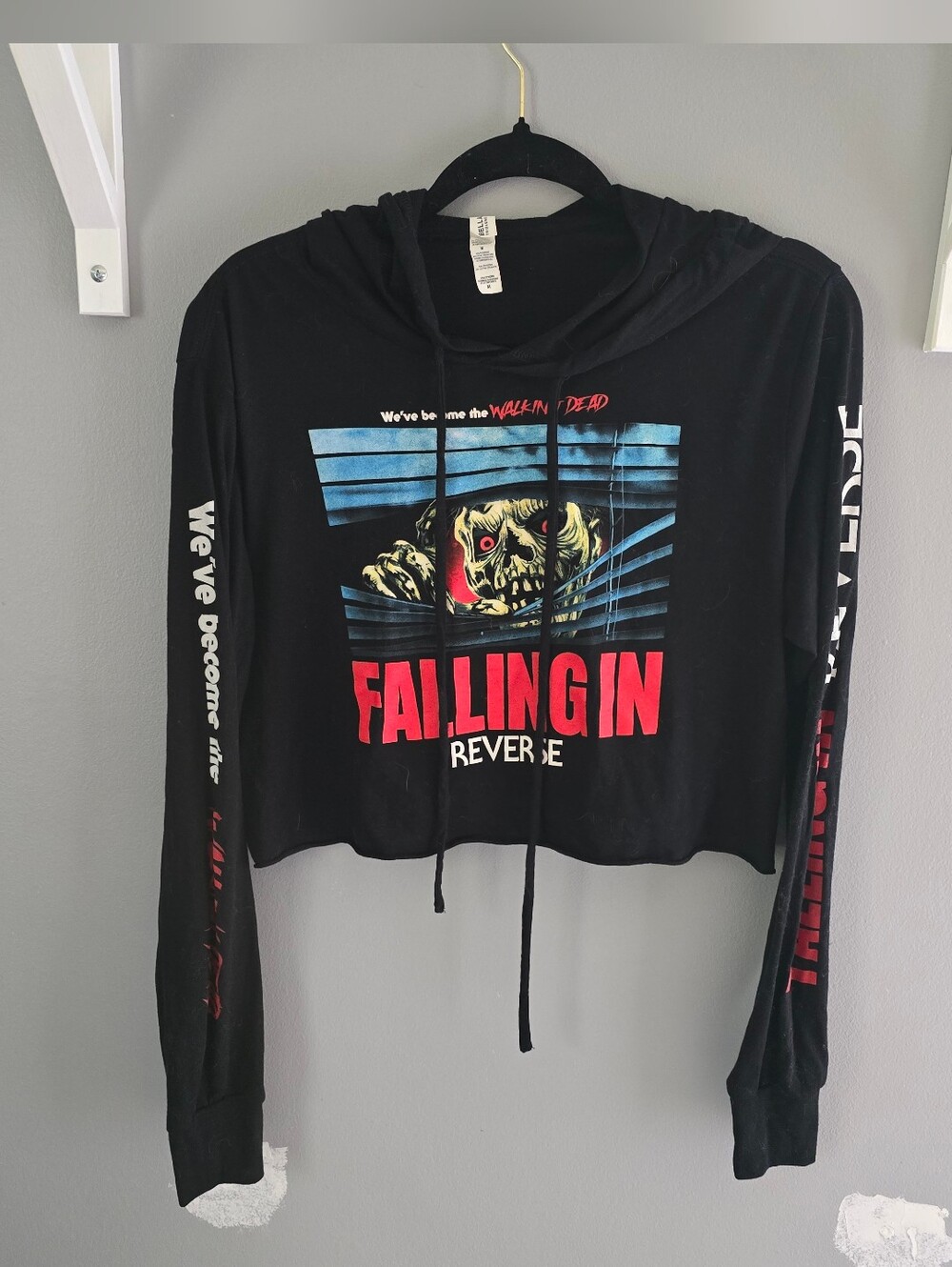 Failing In Reversible Black Graphic Cropped Hoodie From Bobby & Ronnie Whatnot